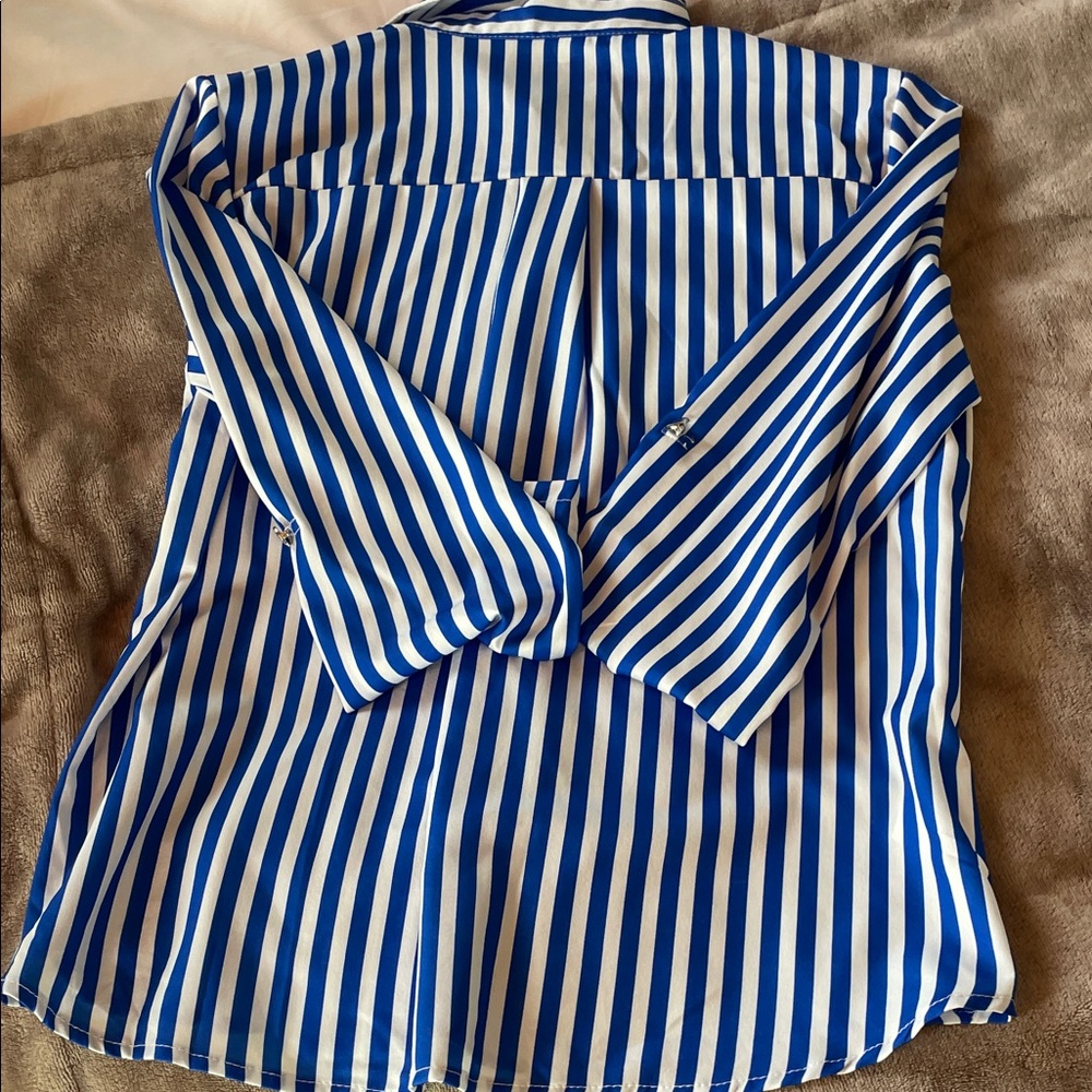 Blue and White Striped Shirt - Picture 6 of 8